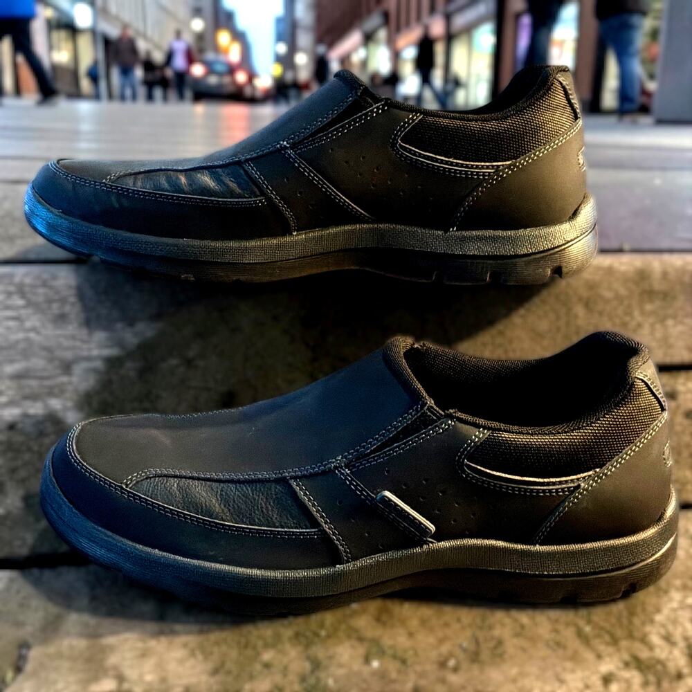 Men's 10 ROCKPORT Get Your Kicks Slip On Black Slip-On Casual Shoe Appear Unworn